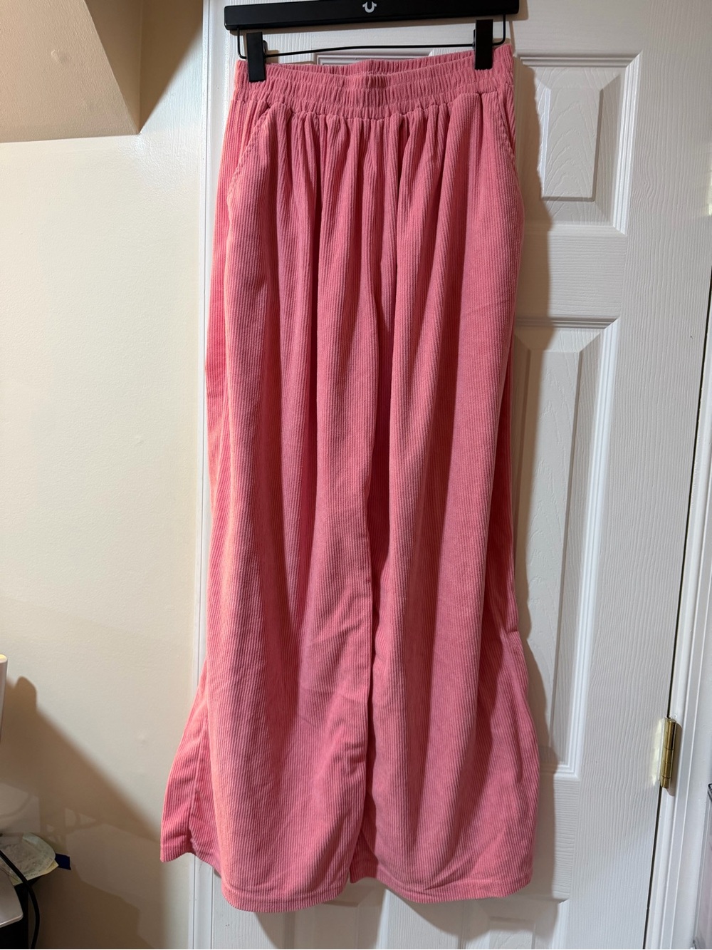 Pink Corduroy Wide-Leg Kids Bottoms